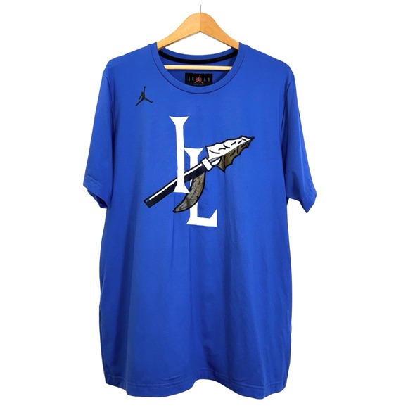 Nike Other - NIKE Jordan MENS LARGE PRE-OWNED Blue Dri-FIT Short Sleeve T-Shirt Athletic Crew